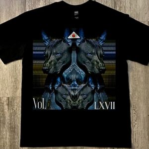 §ƏVƏN ĐƏVCƏ ØFF - VOL. LXVII with 2 headed xolo graphic tee, black, cotton, LRG